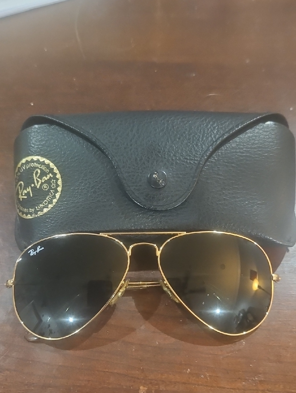 Ray Ban Like New Aviator Large Gold tone Metal Sunglasses